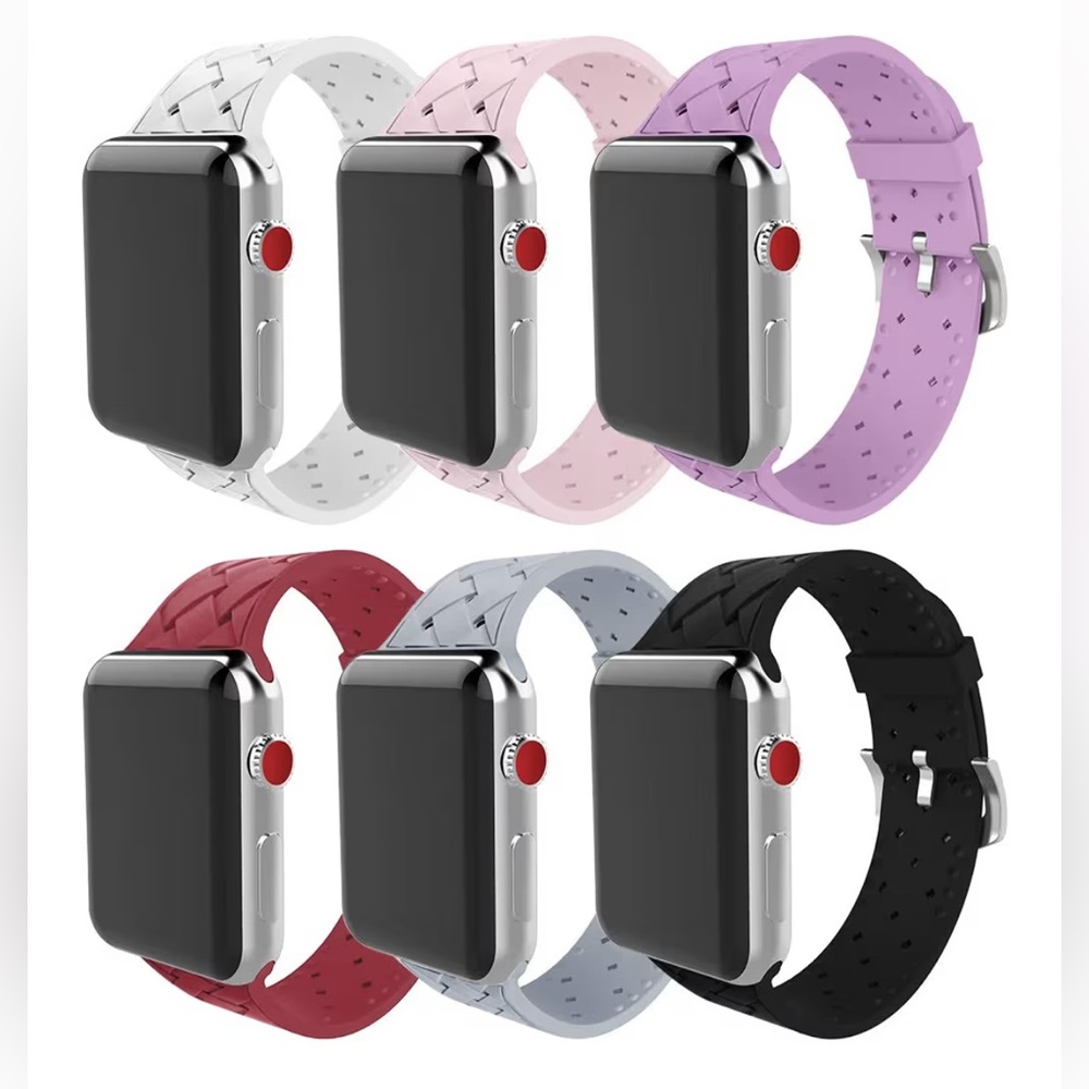 Apple Watch Silicone Bands 42mm 44mm White, Pink, Purple, Red, Gray, & Black